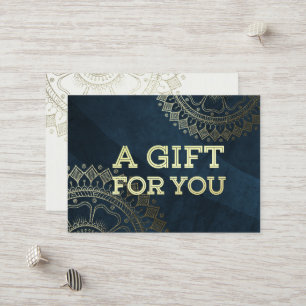 Carte De Réduction Méditation Yoga Instructeur Gold Mandala Marine Bl