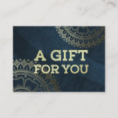 Carte De Réduction Méditation Yoga Instructeur Gold Mandala Marine Bl (Devant)