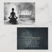 Carte De Réduction Méditation Yoga Instructeur Lotus Pose Peinture à (Devant / Derrière)