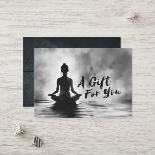 Carte De Réduction Méditation Yoga Instructeur Lotus Pose Peinture à  (Devant/Arrière en situation)