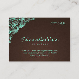 Carte De Réduction Menthe de brun de toile de spa de chèque-cadeau d