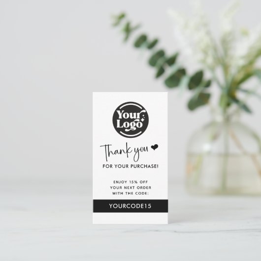 Carte De Réduction Merci Acheter Logo d'entreprise Code QR Retail (Debout devant)