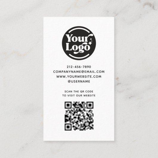 Carte De Réduction Merci Acheter Logo d'entreprise Code QR Retail (Dos)