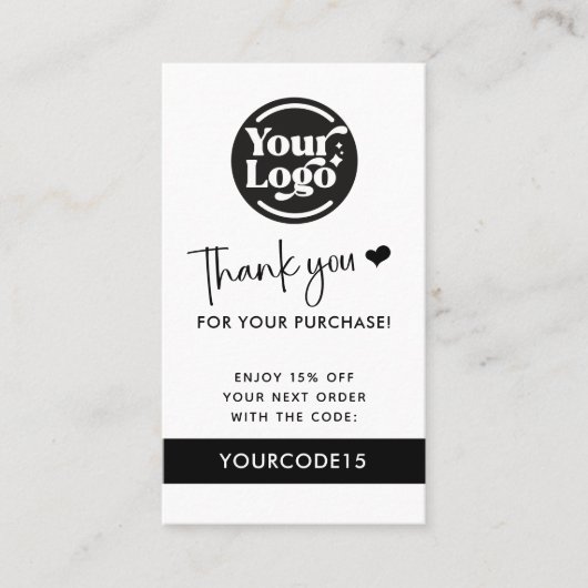 Carte De Réduction Merci Acheter Logo d'entreprise Code QR Retail (Devant)