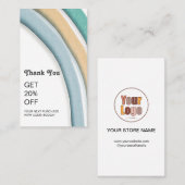 Carte De Réduction Merci Business Logo Boutique moderne (Devant / Derrière)