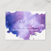 Carte De Réduction Merci d'aquarelles violettes Lavender (Dos)