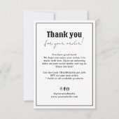 Carte de réduction Merci de typographie rétro (Devant)