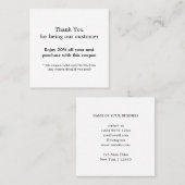 Carte De Réduction Merci d'entreprise simple et moderne (Devant / Derrière)