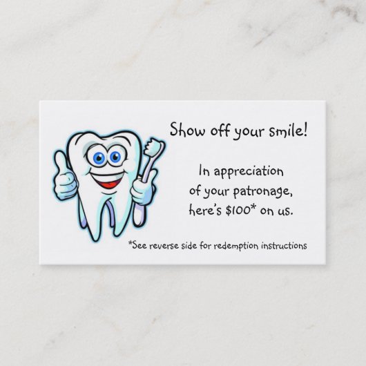 Carte De Réduction merci du dentiste (Devant)