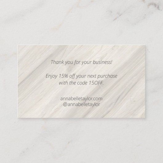 Carte De Réduction Merci du nom du Spa naturel (Dos)