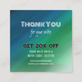 Carte De Réduction Merci | Logo d'entreprise Moderne Ombre (Dos)