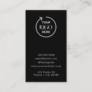 Carte De Réduction Merci Logo Entreprise Moderne Noir Élégant