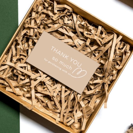 Carte De Réduction Merci Logo Loyauté Moderne beige Boutique QR Code