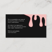 Carte De Réduction Merci moderne à goutte rose noire (Dos)