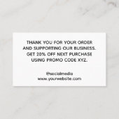 Carte De Réduction Merci Moderne Pour Shopping Code Promo (Dos)