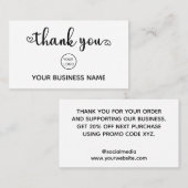 Carte De Réduction Merci Moderne Pour Shopping Code Promo (Devant / Derrière)