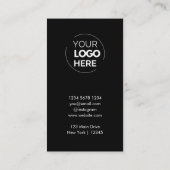 Carte De Réduction Merci Noir élégant Logo Moderne (Dos)