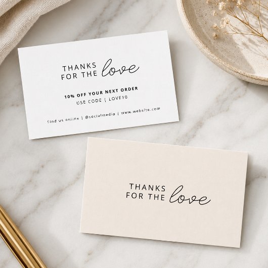 Carte De Réduction Merci pour l'amour | Commande d'entreprise moderne