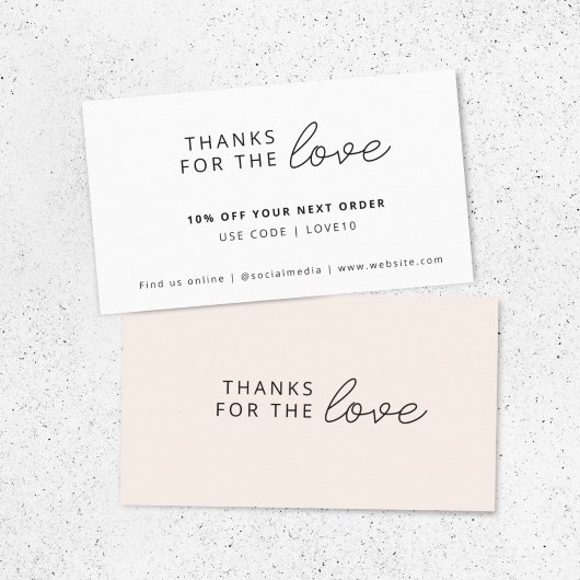 Carte De Réduction Merci pour l'amour | Peach Modern Business Order