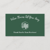 Carte De Réduction Merci Pour Votre Achat Fleuriste Vert (Devant)