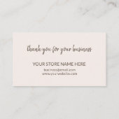 Carte De Réduction Merci pour votre fidélité professionnelle (Dos)