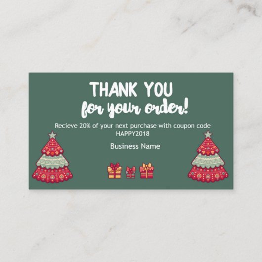 Carte De Réduction Merci pour votre notice explicative d'ordre (Devant)