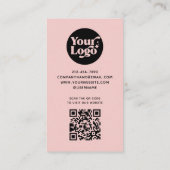Carte De Réduction Merci rose Commander Logo d'entreprise Code QR Ret (Dos)