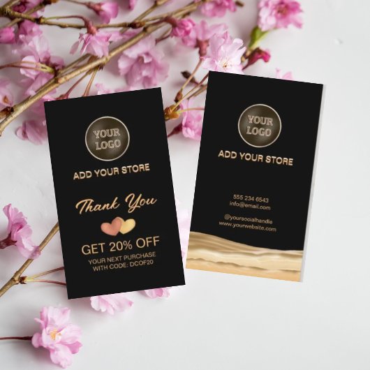 Carte de réduction Merci Store avec logo d'entrepr