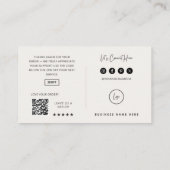 Carte de réduction minimaliste à feuillage persist (Dos)