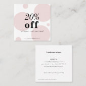 Carte de réduction minimaliste rose (Devant / Derrière)