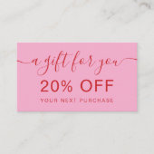 Carte De Réduction Modern Retro Pink Red Makeup Beauty Loyalty (Devant)