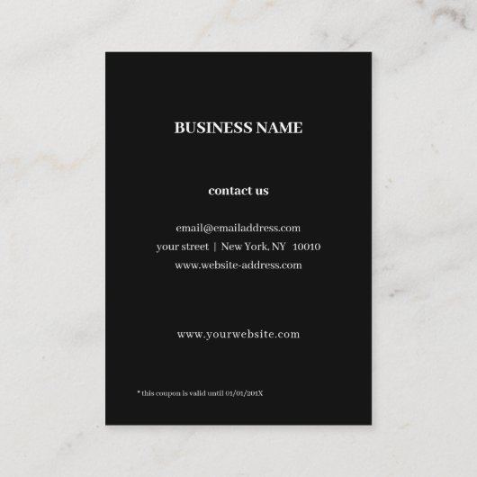 Carte de réduction    ModernBlack & White (Dos)