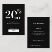 Carte de réduction    ModernBlack & White (Devant / Derrière)