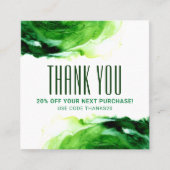 Carte De Réduction Moderne Abstrait Emerald Green Brush Stroke tendan (Devant)