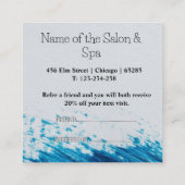 Carte de réduction moderne Blue Brush Salon (Dos)