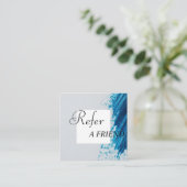 Carte de réduction moderne Blue Brush Salon (Debout devant)