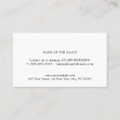 Carte De Réduction Moderne Elegant noir blanc gras beauté (Dos)