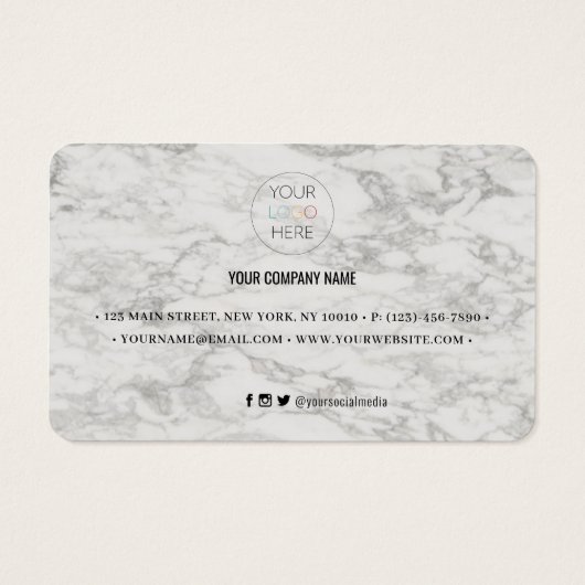 Carte de réduction moderne en marbre (Dos)