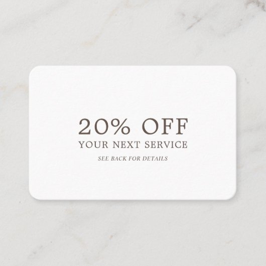 Carte De Réduction Moderne et élégant - N'importe quelle couleur - Bo (Devant)