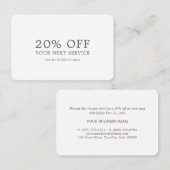 Carte De Réduction Moderne et élégant - N'importe quelle couleur - Bo (Devant / Derrière)