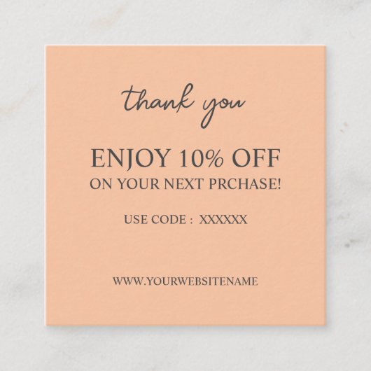 Carte de réduction moderne et élégante (Devant)