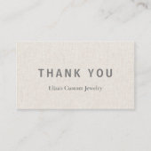 Carte De Réduction Moderne Faux Linen Merci Business Rabais (Devant)