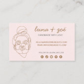 Carte de réduction moderne Rose Blush Feminline Ar (Dos)