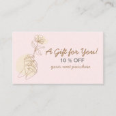 Carte de réduction moderne Rose Blush Feminline Ar (Devant)