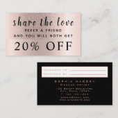 Carte De Réduction Moderne Rose Gold Ombre Parties scintillant tendan (Devant / Derrière)