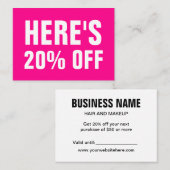 Carte de réduction moderne simple et minimaliste r (Devant / Derrière)