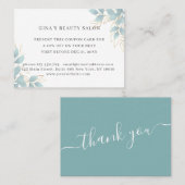 Carte de réduction moderne, verte et verte (Devant / Derrière)