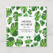 Carte De Réduction Monstera feuilles tropicaux illustrés aquarelle (Dos)
