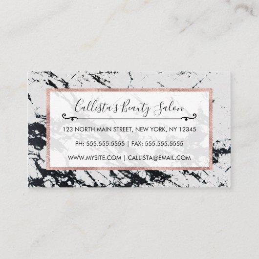 Carte De Réduction Motif moderne unique en marbre noir blanc marbré p (Dos)