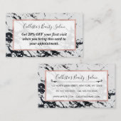 Carte De Réduction Motif moderne unique en marbre noir blanc marbré p (Devant / Derrière)